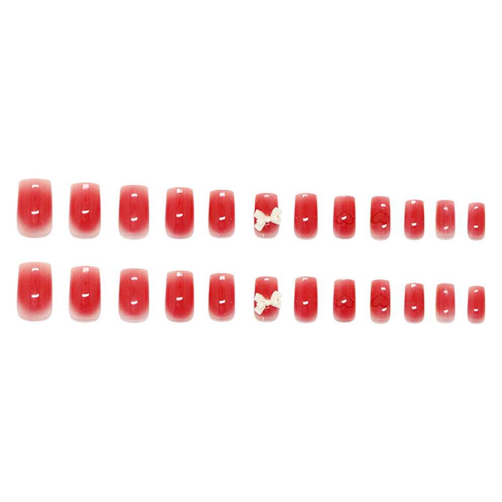 Reach-Tools 3D Bowknot Short Press On Nails - 24Pcs