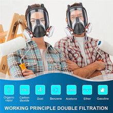 MáScara de ProteccióN Completa ProteccióN Respiratoria Mascarilla Protectora Respirable Reutilizable con Filtro de CarbóN Activado