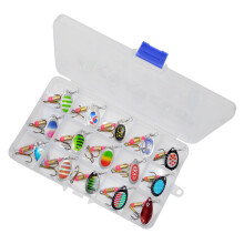 (15 pieces/set A) Bass Trout Pike Metal Spinner Bait Lures Kit
