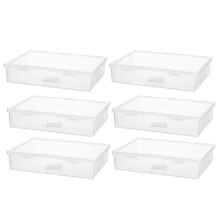 6 StüCk 7 Zoll X 9 Zoll X 2 Zoll Kunststoff-Aufbewahrungsbox mit Deckel Mehrzweck-Bastel-Organizer KunststoffbehäLter Durchsichtiges FedermäPpchen
