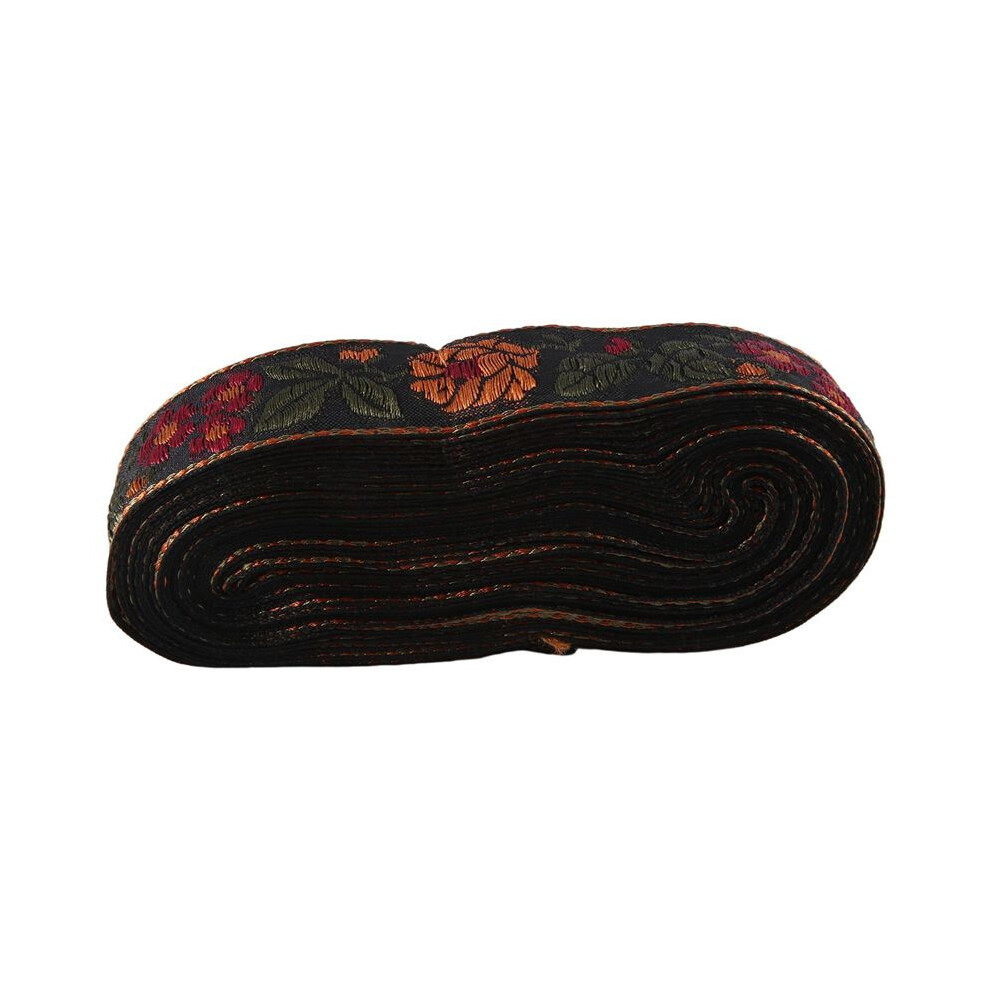Floral Jacquard Ribbon Trim, Sewing Woven Jacquard Ribbon Vintage Embroidered Lace Ribbon Fabric For Decor Trim Style B 4712725615006