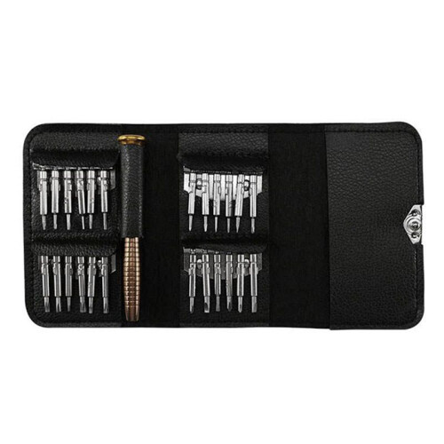 25-In-1 Multifunctional Leather Case Manual Screwdriver Bit Set Mobile Phone Notebook Maintenance Tool