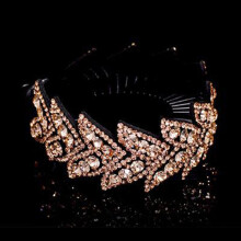 (Champagne) Rhinestone Hair Bun Holder Comb - Secure Grip