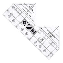 90 Graden Dubbele Strook Quiltliniaal, 10 Inch Acryl Quiltdriehoeklinialen, Antislip Quiltlinialen en Sjablonen