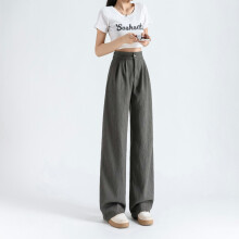 (Fashionable gray, L) Pantalon Large Femme Printemps - Frais