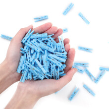 (Blue) 50PCS Plastic Photo Clips, Solid Color Card Making Clips