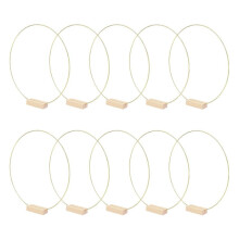 10 Packs 10 Inch Metal Floral Hoop Centerpiece with 10 Packs Wood Place Card Holders, Gold Hoop Centerpieces for Table