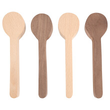 Wood Carving Spoon Blank Beech and Walnut Wood Unfinished Wooden Whittling Kit for Whittler (4Pcs)