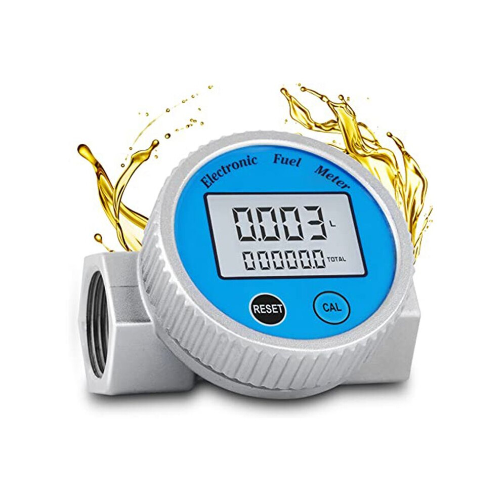 Turbine Flow Meter Waterproof Digital Fuel Flowmeter 2.37-26.41Gpm For Water Dieselfuel Methanolkerosene Oil (1In Npt) 6033314449962