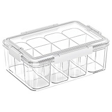 Multipurpose Storage Box,Clear Crafts Storage Organizers,Portable Acrylic Storage Containers with 4 Inner Boxes