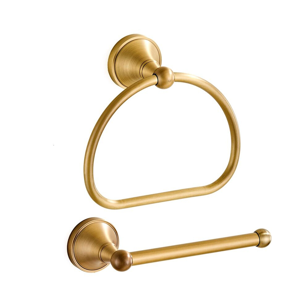 Antique Toilet Paper Holder Towel Ring 1Set, Hand Towel Holder Roll Paper Hanger Bathroom Hardware Wall Mounted 4712584745869