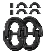 Safety Chain Connector Link, 1/2IN Tow Hitch Hammerlock Coupling Link, 2 Pack G80 Alloy Steel Tow Chain Connector Black