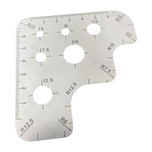 Leather Cutting Angle Ruler Scale Ruler Tool Ruler R Gauge Stainless Steel Round Ruler Arc Ruler Angle Ruler