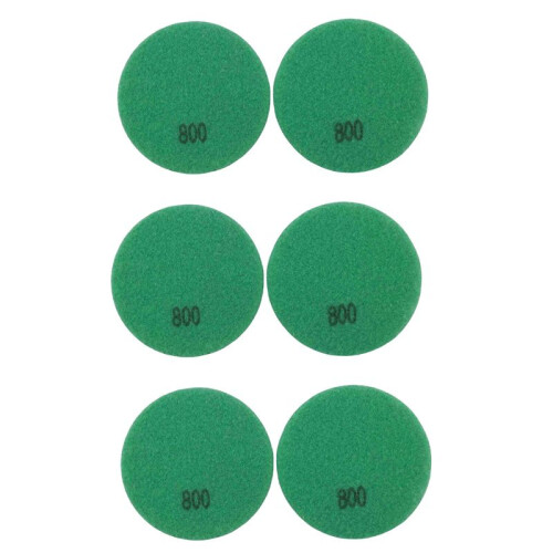 6 Almofadas de polimento de piso de diamante Peças Ligação de resina Piso de terrazzo Diâmetro 4 polegadas, 800 grit