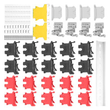 Kit de Bloques de Terminales de Riel DIN Terminal + Bloques de Tierra + Riel de Aluminio + Soportes Finales + Cubiertas Finales + Kits de Puentes