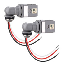 2 Packs Swivel Mount Photocontrol Outdoor Photocell Sensor with Stem, Photo Cell Sensor for Outdoor Lights
