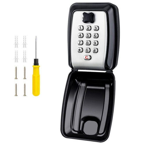 Key Box Wall Mounted Large Key Box Secure Waterproof Outdoor Key Box with 12 Code Rustproof  Heavy Duty Key