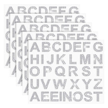 170 Pcs Silver Rhinestone Letter Stickers, 5 Sheets 34 Letters Glitter Bling Alphabet Letter Stickers Silver