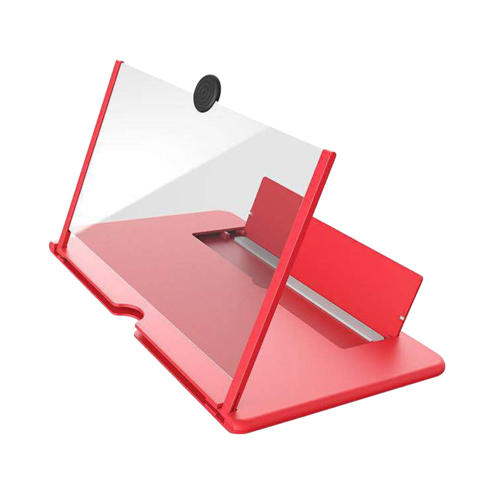 (12 Inch ) 3D Hd Phone Screen Magnifier With Stand For Video & Learning Red 6017806765693