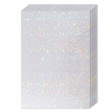 36 Folhas de Papel Adesivo Holográfico, Folhas de Laminado Holográfico, Folhas de Adesivo de Vinil Transparente, 11,7 X 8,3 Polegadas (Estrela)