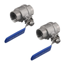 2PCS 304 Stainless Steel BallValve 2P Full Port Valve Female Valve Vinyl Handle Valves DN20