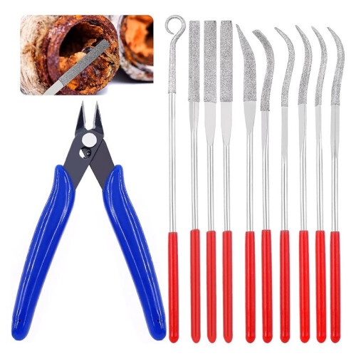 11-Piece  Diamond File Combination Set, Multi-Function Needle File Set for Woodworking, Sanding, Jewelers, Metal 1