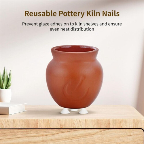 50 PCS Pottery Kiln Nails, Ceramic Refractory Cone Support Nails, 2516  High Temperature-Resistant Supporting Nails 2