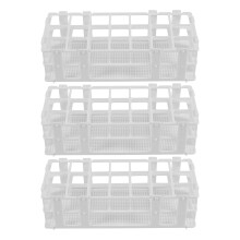 3 Packs Plastic Test Tube Rack, 21 Holes Lab Test Tube Rack Holder for 30mm Test Tubes, White, Detachable (21 Holes)