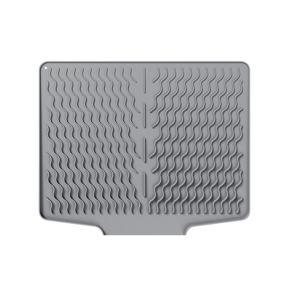 Tauoh Silicone Tableware Drain Mat, Anti Slip Sink Mat, Slope Guide Bowl Dish Drying Filter Mat