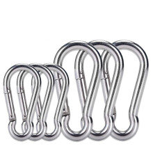 6Pcs Stainless Steel Spring Snap Hook Carabiner, Small Carabiner, Stainless Steel Clips for Flags Climbing(M6 and M8)