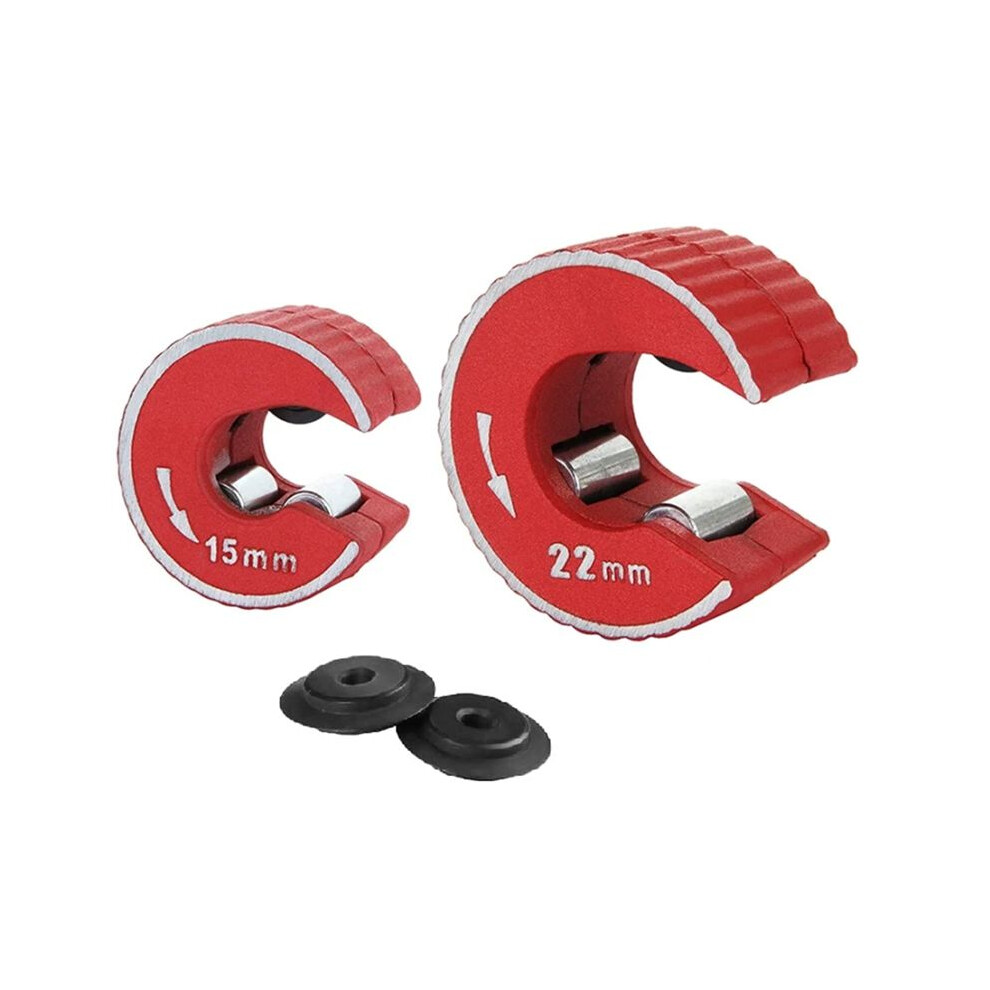 Copper Tube Cutters, Pipe Cutter Set With Ratchet Handles 15Mm And 22Mm, Rotate Tube Pipe Slice 2 Piece Extra Blades 4713136623727