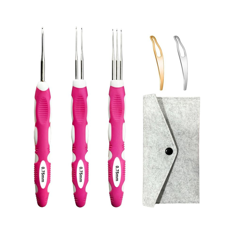 Dreadlocks Crochet Hook Set With Ergonomic Handle,Interlocking Tool For Locs 0.75Mm Dreadlock Crochet Needles For Hair 6034276664943