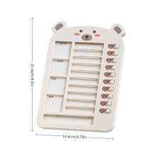 (Off-white (bear style)) Reusable Weekly Punch Card Board for Task Planning