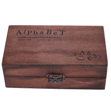 Rubber Stamp Alphabet Number Symbol Wooden Box Set Print Style Wood Letter 70PCS