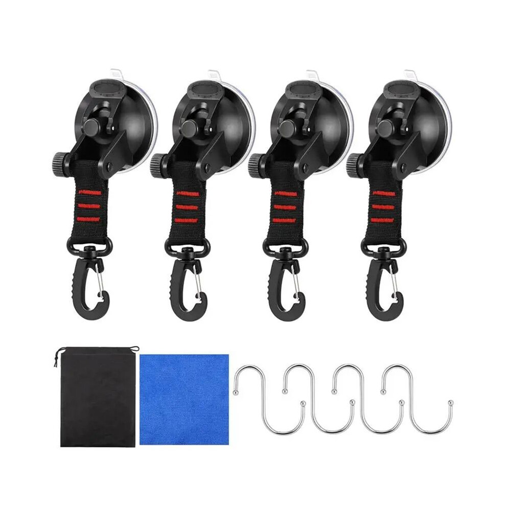 Suction Cup Anchor 4 Pieces Vacuum Suction Cup With Hooks Outdoor Gear Camping Tarp Accessory Strong Load-Bearing 4711414554091