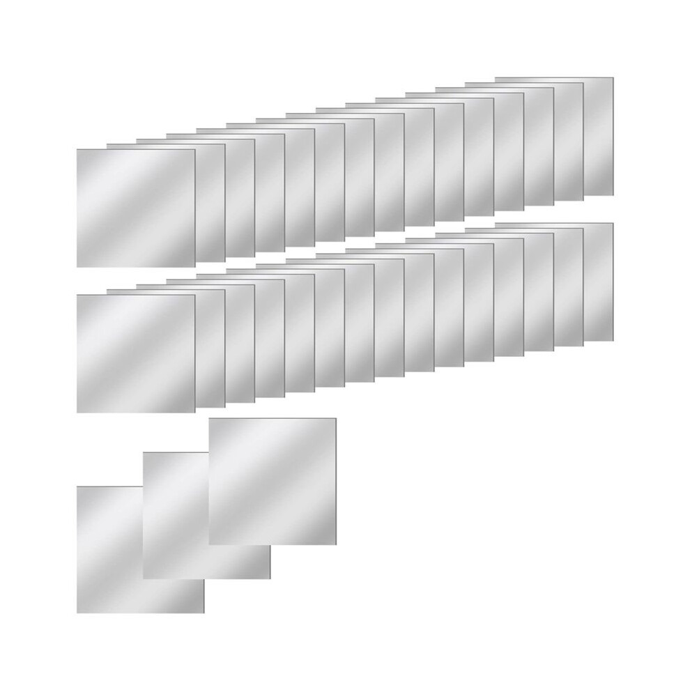 30 Pcs Acrylic Mirror Tiles Self Adhesive, 3 Inches Square High-Definition Tiny Mirror Tiles For Crafts 7.5X7.5cm 4713522897107