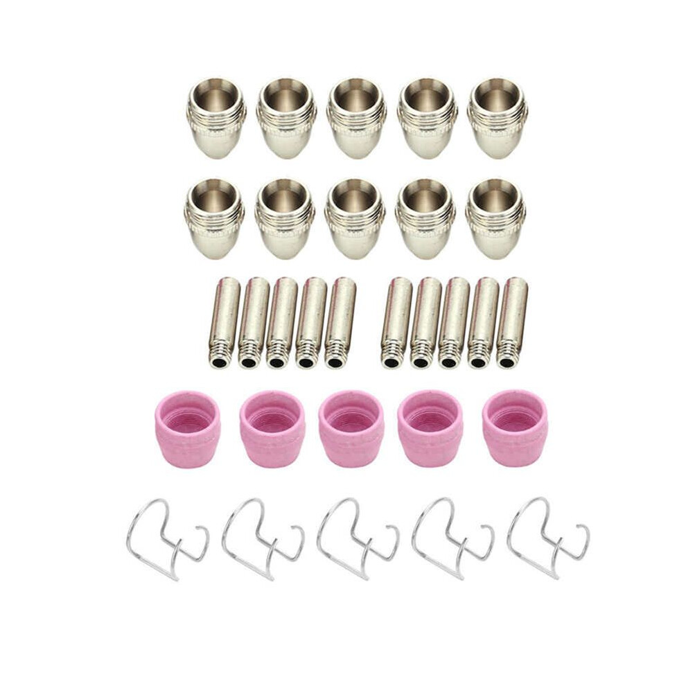 55Pcs Ceramic Air Plasma Cutting Torch Nozzles Consumables Contact Tips For Sgâ55 Agâ60 Wsdâ60P 4711289035947