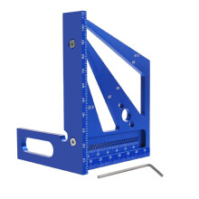 22,5/30/45/60/67,5/90 Grad Winkelmesser, Mehrwinkel-3D-Messlineal, Holztischler-Bastelfarbe: Blau