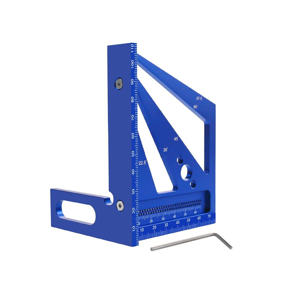 22.5/30/45/60/67.5/90 Degree Square Ruler Protractor, Multi-Angle 3D Measuring Ruler,Wood Carpenter Crafting Color: 6132795411731