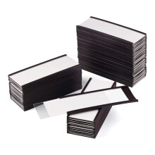 40Pack Magnetic C Channel Label Holders for Metal Racks and Shelves with Protective Films and Replacement Strips 4x1.6In