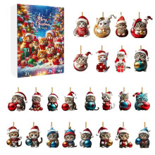 (Style D)Portachiavi Auto Gatto Acrilico Natale Vacanze per Conto alla Rovescia e Regalo Celebrazione