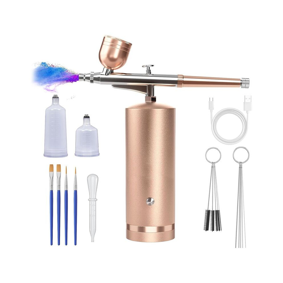 Tauoh Airbrush Kit With Compressor - Rechargeable Cordless Non-Clogging High-Pressure Air Brush Gun With 0.3Mm Nozzle