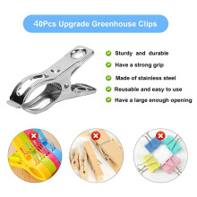 40 Pcs Heavy-Duty Stainless Steel Garden Clips for Assorted Greenhouse & Gardening Applications