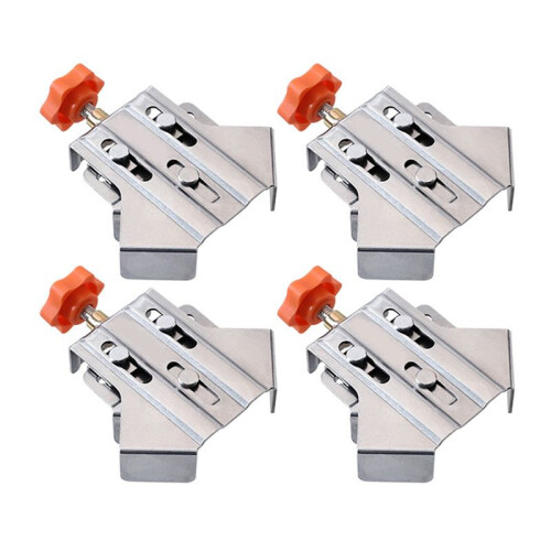 4Pc Carpenter Quick Positioning Clamp for Wood Panel Splicing 90 Degree Right Angle Fixing Clips Right Angle Clamps-Open 1