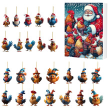 (Style C)Calendario Stagionale Natalizio Con Figure Gallo Acrilico Per Celebrazione