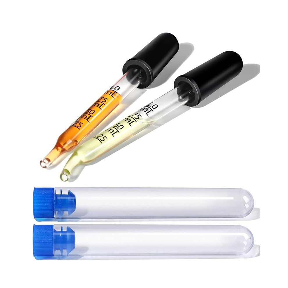 Jojomino 2Pack Eye Dropper Pipettes Dropper 1Ml Glass Droppers Pipette For Essential Oil, Eye Droppers,Bent And Straight Tips