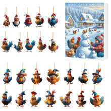 (Style B)Calendario Stagionale Natalizio Con Figure Gallo Acrilico Per Celebrazione