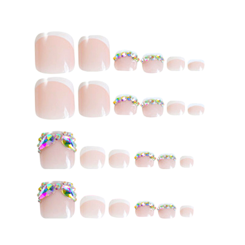 Dcph-Clothing Pink Square False Toenails For Stage Wear