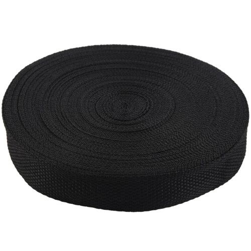 25mmx20m Roll Nylon Tape Strap For Webbing Bag Strapping Belt Making DIY  - Black 1