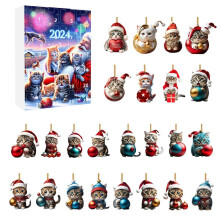 (Style B)Portachiavi Auto Gatto Acrilico Natale Vacanze per Conto alla Rovescia e Regalo Celebrazione